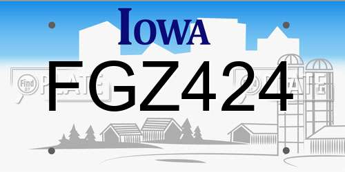 FGZ424 Iowa License Plate