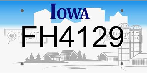 FH4129 Iowa License Plate