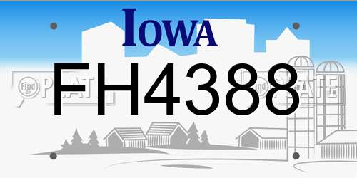 FH4388 Iowa License Plate