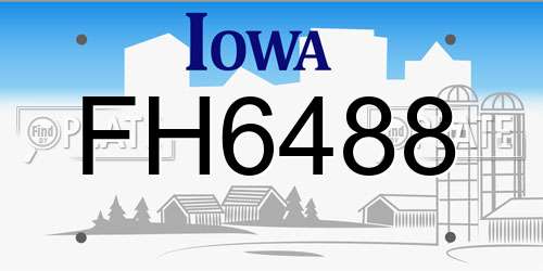 FH6488 Iowa License Plate