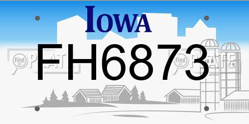 FH6873 Iowa License Plate