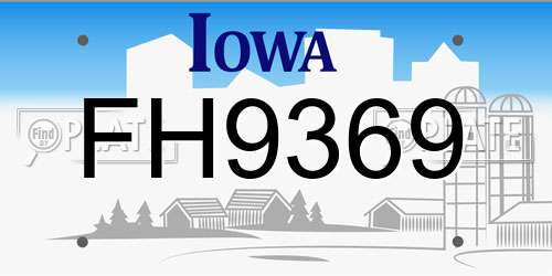 FH9369 Iowa License Plate