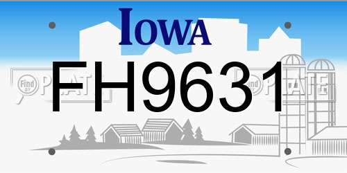 FH9631 Iowa License Plate