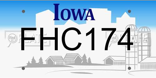FHC174 Iowa License Plate