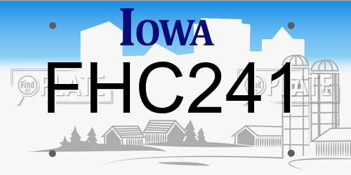 FHC241 Iowa License Plate