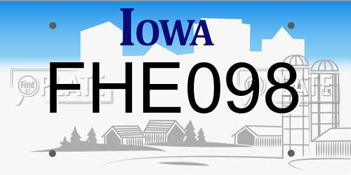 FHE098 Iowa License Plate