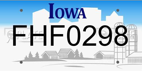 FHF0298 Iowa License Plate