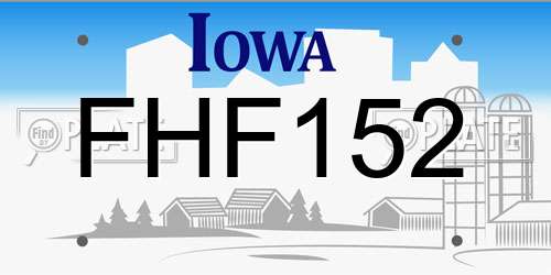 FHF152 Iowa License Plate