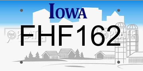 FHF162 Iowa License Plate