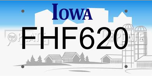 FHF620 Iowa License Plate