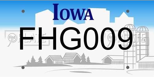 FHG009 Iowa License Plate