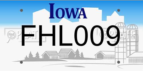 FHL009 Iowa License Plate