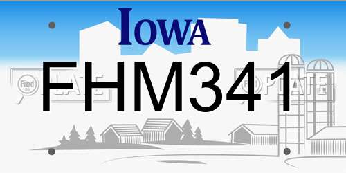 FHM341 Iowa License Plate