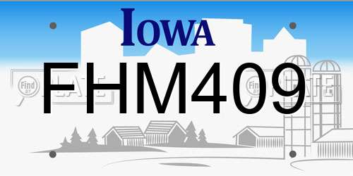 FHM409 Iowa License Plate