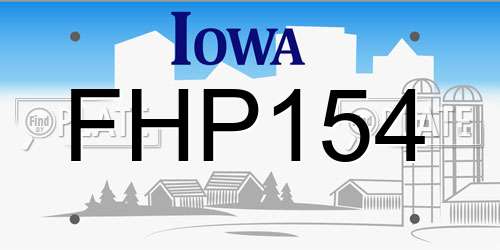 FHP154 Iowa License Plate