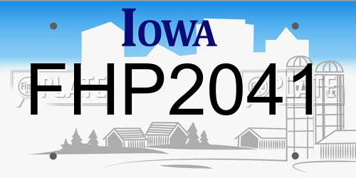 FHP2041 Iowa License Plate