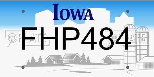 FHP484 Iowa License Plate