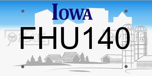 FHU140 Iowa License Plate