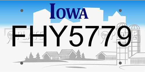 FHY5779 Iowa License Plate