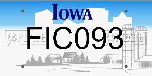 FIC093 Iowa License Plate
