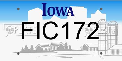 FIC172 Iowa License Plate