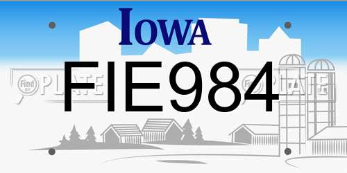 FIE984 Iowa License Plate
