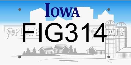 FIG314 Iowa License Plate