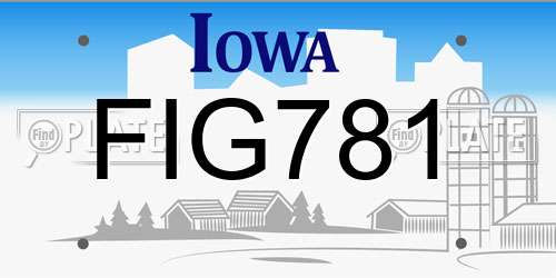 FIG781 Iowa License Plate