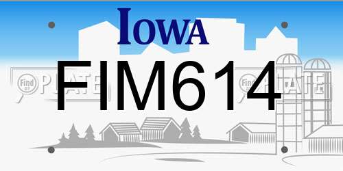 FIM614 Iowa License Plate