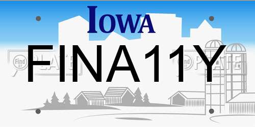 FINA11Y Iowa License Plate