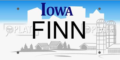 FINN Iowa License Plate