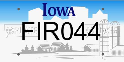 FIR044 Iowa License Plate