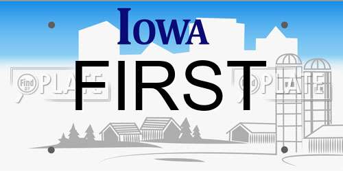 FIRST Iowa License Plate
