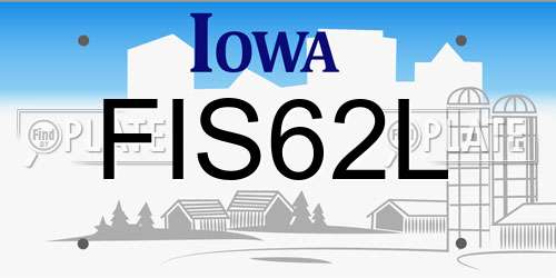 FIS62L Iowa License Plate