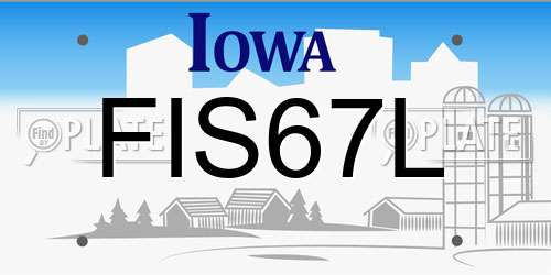 FIS67L Iowa License Plate