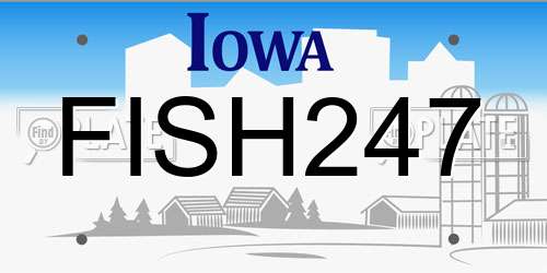 FISH247 Iowa License Plate