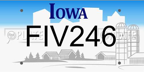FIV246 Iowa License Plate