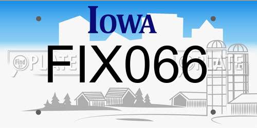 FIX066 Iowa License Plate