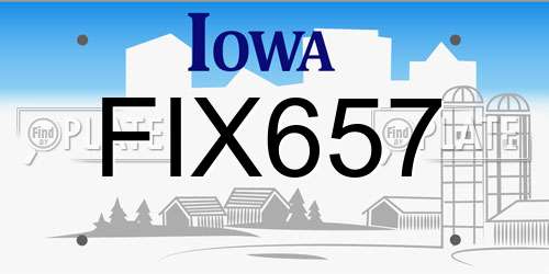 FIX657 Iowa License Plate