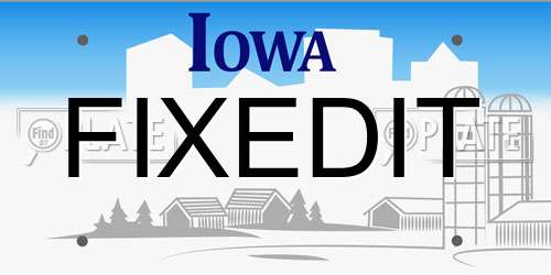 FIXEDIT Iowa License Plate