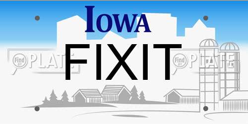 FIXIT Iowa License Plate