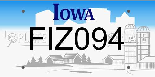 FIZ094 Iowa License Plate