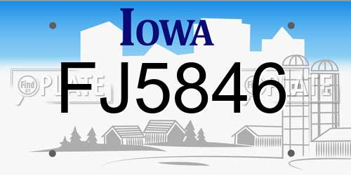 FJ5846 Iowa License Plate