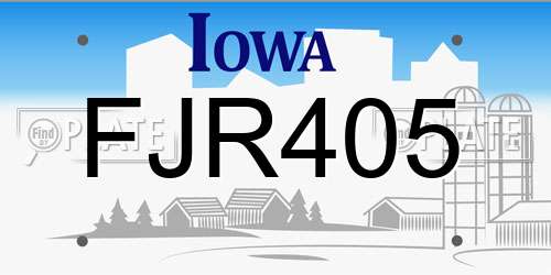 FJR405 Iowa License Plate