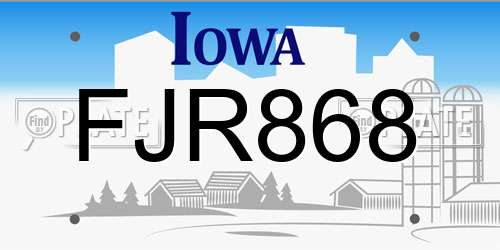 FJR868 Iowa License Plate