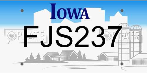 FJS237 Iowa License Plate