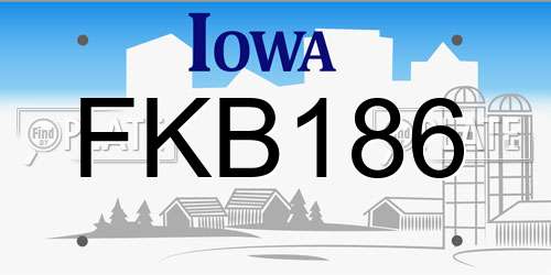 FKB186 Iowa License Plate