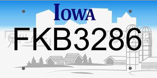 FKB3286 Iowa License Plate