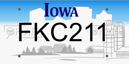 FKC211 Iowa License Plate