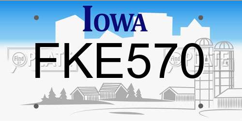 FKE570 Iowa License Plate